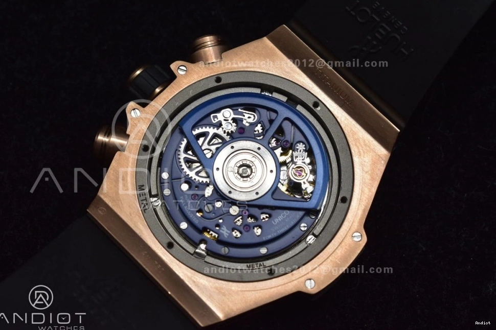 on 1:1 RG Strap Blue Unico Big Best Rubber Skeleton Blue Hublot Bang Dial ZF A1280 Edition 1122